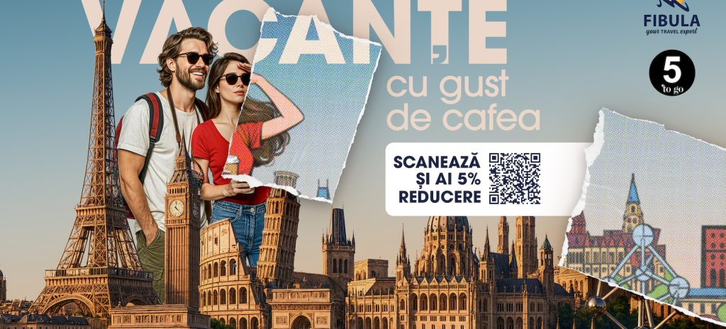 5 to go aduce vacanțe personalizate în peste 650 de cafenele din țară, printr-un parteneriat cu Fibula Air Travel